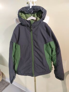 L.L. Bean Kids Hooded Jacket in Gray and Green